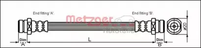 4112257 METZGER Тормозной шланг 4112257 METZGER Тормозной шланг